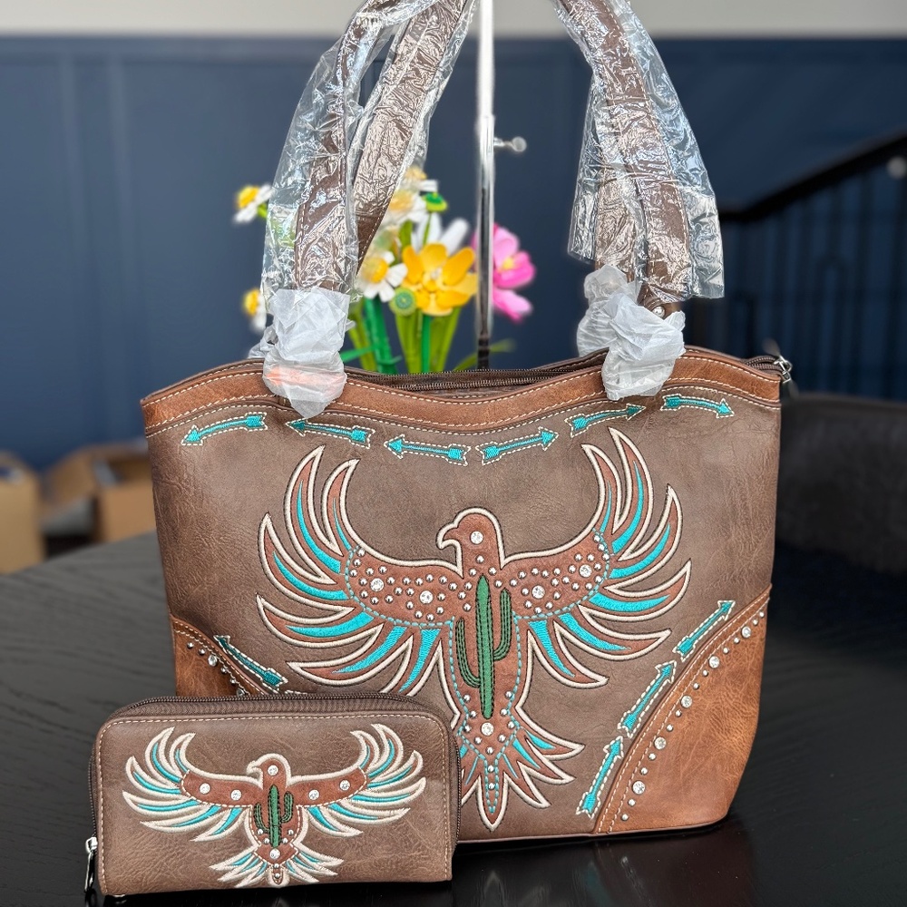 American Bling by Montana West Handbag and Wallet Set NWT